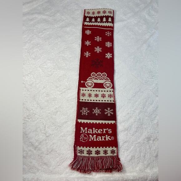 MAKER’S MARK RED & WHITE KNIT WINTER SCARF PROMO MERCH - Picture 4 of 6